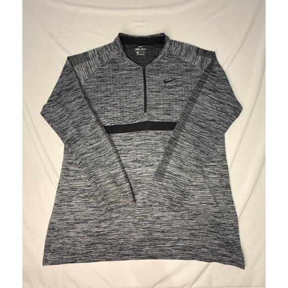 Nike Golf Men's DRI FIT 1/4 Zip Long Sleeve Shirt Black Grey XXL - Picture 1 of 10